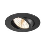 SLV New Tria 68 Spot Aluminium Zwart Rond 8.3W 705lm 38D - 927 Zeer Warm Wit | Zaagmaat 68mm -  Beste Kleurweergave - Dimbaar 