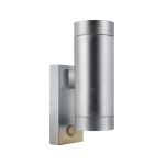 Nordlux Tin Wandlamp Metaal en Glas Grijs Up & Down | 76mm - IP54 - Geschikt voor 2x GU10 - Bewegings- en Lichtsensor