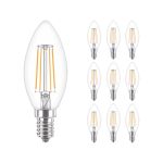 Voordeelpak 10x Philips Corepro LED Kaars E14 Filament Helder 4.3W 470lm - 827 Zeer Warm Wit | Vervangt 40W