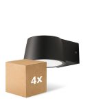 Voordeelpak 4x D'Lite Wandlamp Lira Zwart 7W 600lm 830 Warm Wit | IP54