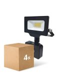 Voordeelpak 4x Noxion LED Floodlight Beamy G3 10W 1100lm 100D - 840 Koel Wit | IP44 - Bewegings- en Lichtsensor - Symmetrisch