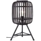 Brilliant Tafellamp Houtrow Metaal Bamboe Zwart Hout | Geschikt voor 1x E27