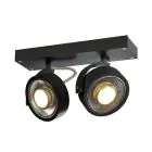 SLV Kalu Spot Aluminium Zwart | Geschikt voor 2x GU10 (AR111) 