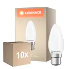 Voordeelpak 10x Ledvance Classic LED B22 Kaars Mat 3.4W 470lm - 827 Zeer Warm Wit | Vervangt 40W