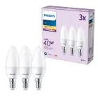 Voordeelpak 3x Philips Lamp LED E14 Kaars Mat 5W 470lm - 827 Zeer Warm Wit