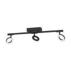 Eglo Plafondlamp Cardillio 2 Aluminium Staal Zwart 3.2W 400lm - 830 Warm Wit | IP20 