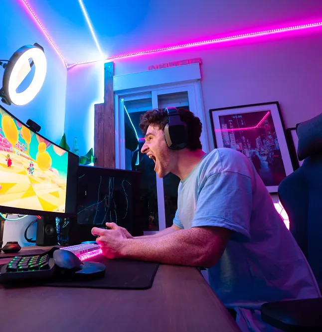 Game Room met LED strips Achtergrondverlichting