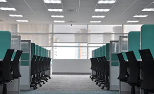 office lighting with louvre lights
